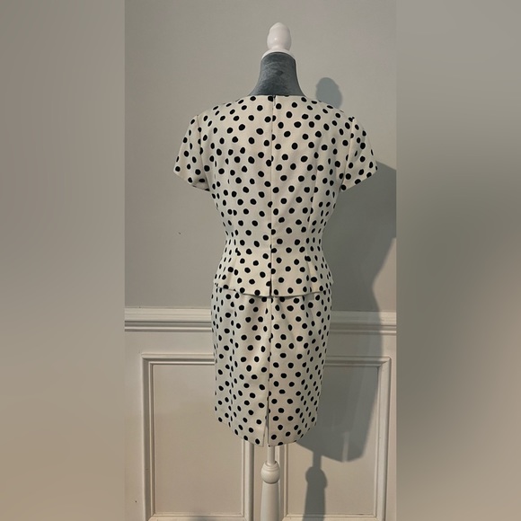 Evan Picone Petite Dress Size 10P Black and White Dots - Picture 5 of 7